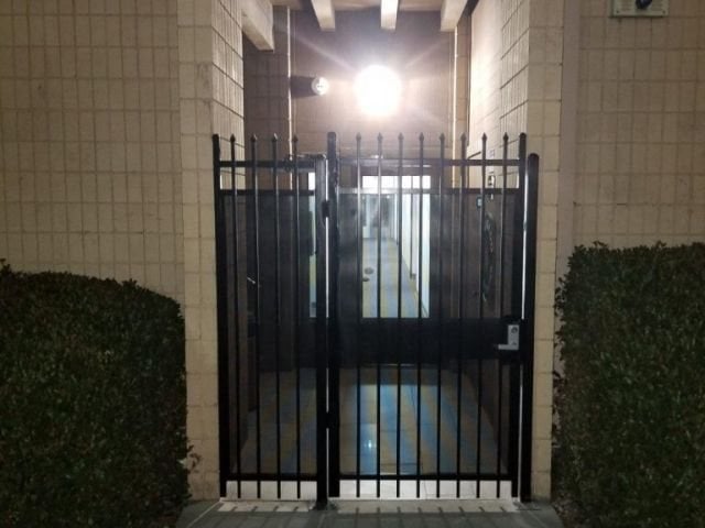 The same entrance after the new gate was installed